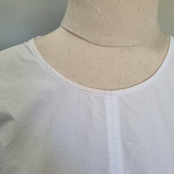 COS White Boxy Cotton Cold Shoulder Long Sleeve Blouse Size L - Picture 7 of 8